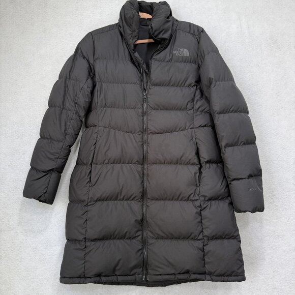 The North Face Coat Womens LargeBlack 550 Down Puffer Long Parka Winter Full Zip - Picture 1 of 12